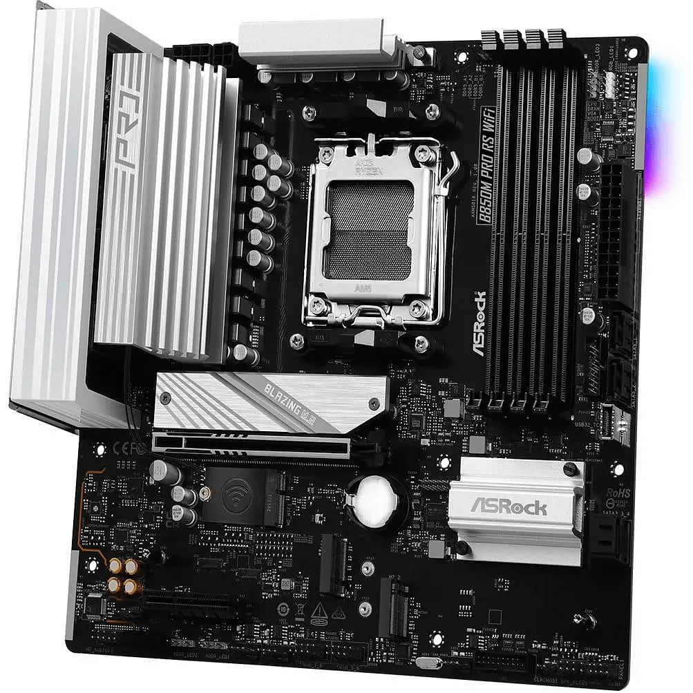 Материнська плата AsRock B850M PRO RS WIFI (B850M PRO RS WIFI) (Socket AM5, AMD B850, Micro-ATX) - фото 3