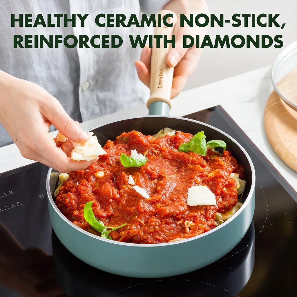 Сотейник GreenPan Mayflower с крышкой 24 см 2.6 л голубой (CC001682-001) - фото 5