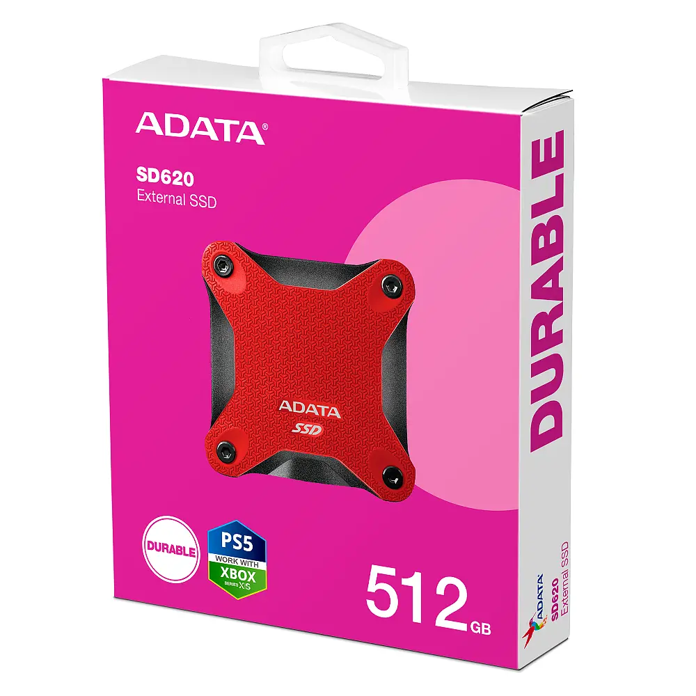 Портативний SSD ADATA SD620 512GB USB 3.2 520/460Mb/s Red (SD620-512GCRD) - фото 2