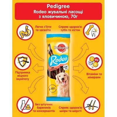 Ласощі для собак Pedigree Rodeo для чищення зубів 70 г (4008429090110/5998749170205) - фото 5