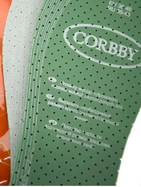Вирізні устілки Corbby Latex універсальні з бавовною та сосновим ароматом. Розмір 35–46 - фото 3