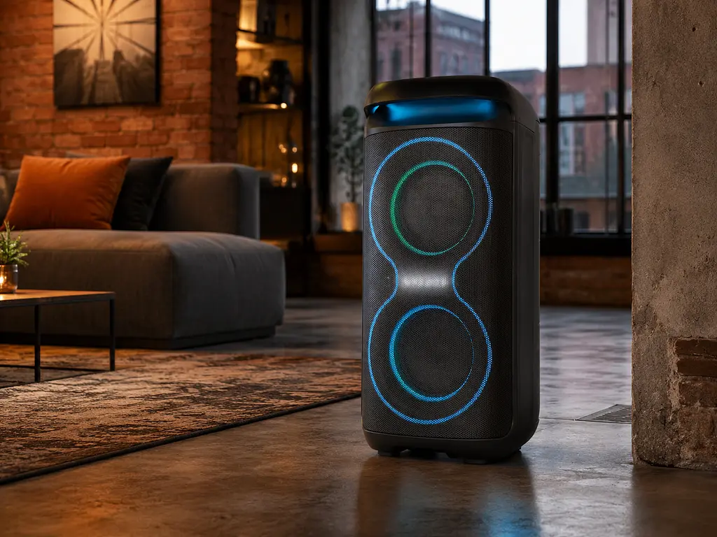 Портативна акустика ZXX-5505 / Переносна колонка LED-підсвічуванням USB / TF / FM / BT / AUX та мікрофоном / Bluetooth колонка - фото 2