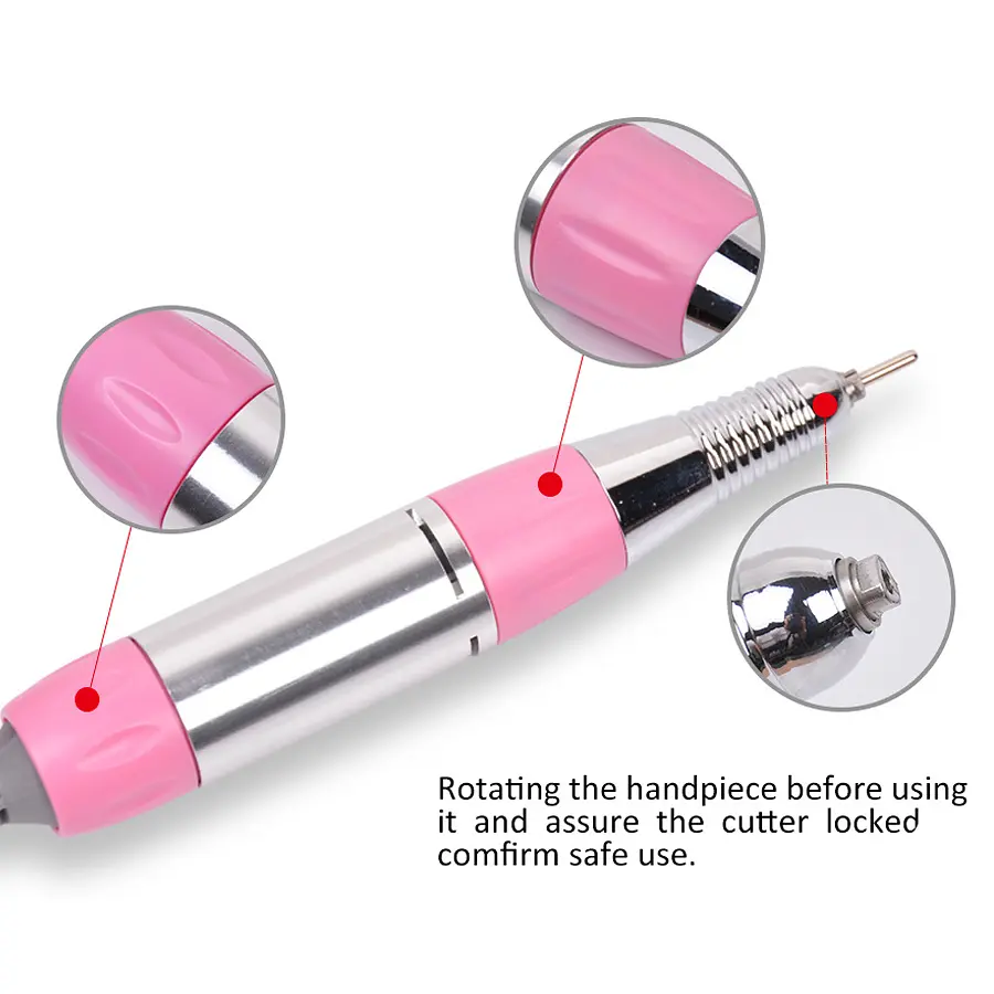 Машинка-фрезер для манікюру педикюру з педаллю Beauty nail 8-1DM/211 30Ват 35т об/хв для корекції штучних нігтів Рожева - фото 3
