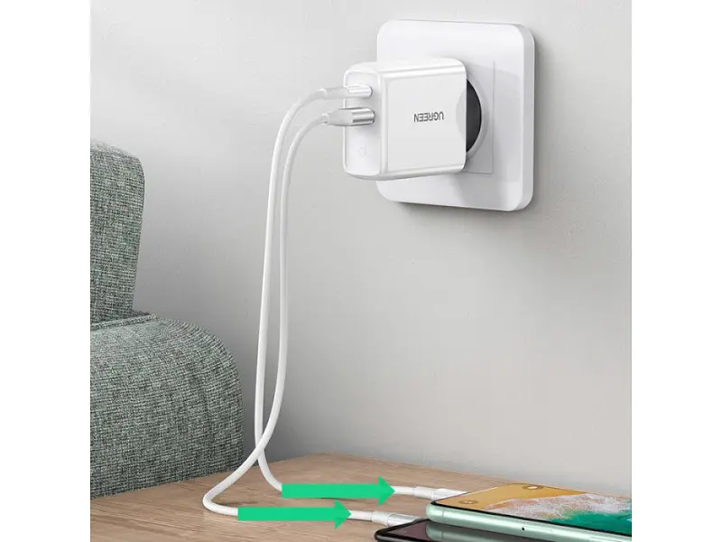 Мережевий зарядний пристрій UGREEN CD170 36 W White (60468) - фото 4