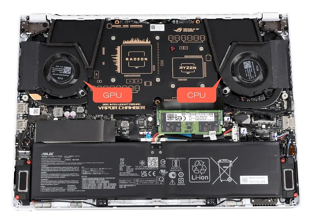 Вентилятор Asus кулер для моделей ноутбука ROG Zephyrus G14 GA402 (CPU Fan) 13NR09U0AP1001, 5V, 4pin - фото 3