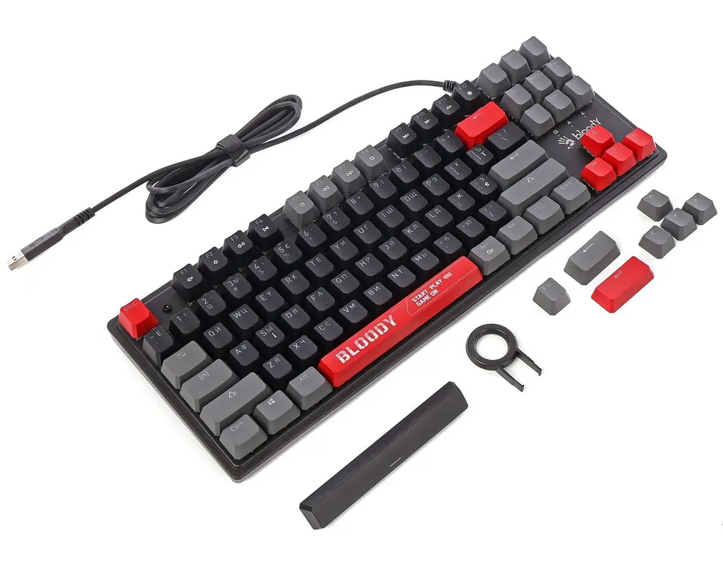 Клавіатура Bloody A4Tech S310N USB (Energy Red) Black (S310N (Energy Red)) - фото 6