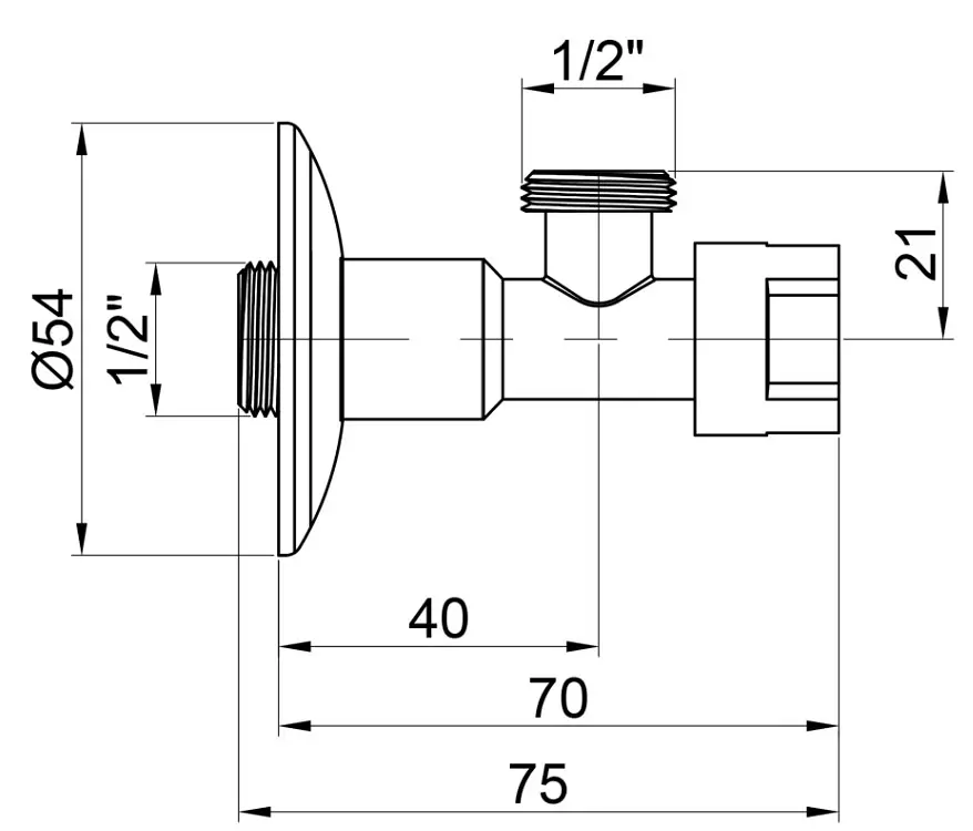 Кран приладовий буксовий Icma 1/2" кутовий №519 (90519AD07) - фото 3