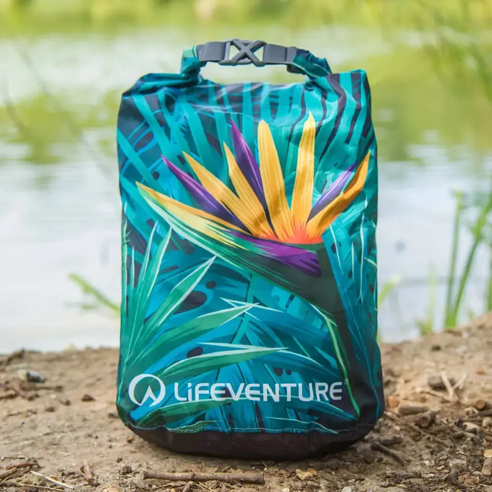 Гермочехол Lifeventure Printed Dry Bag 5 L Темно-зеленый - фото 4