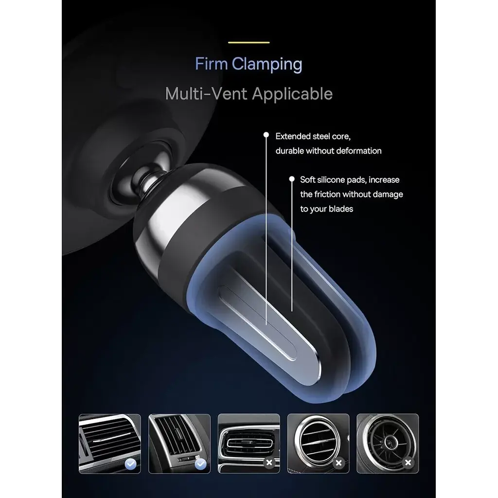 Автомобільний утримувач холдер Baseus C01 Magnetic Phone Holder Air Outlet Version SUCC000101 Black - фото 10