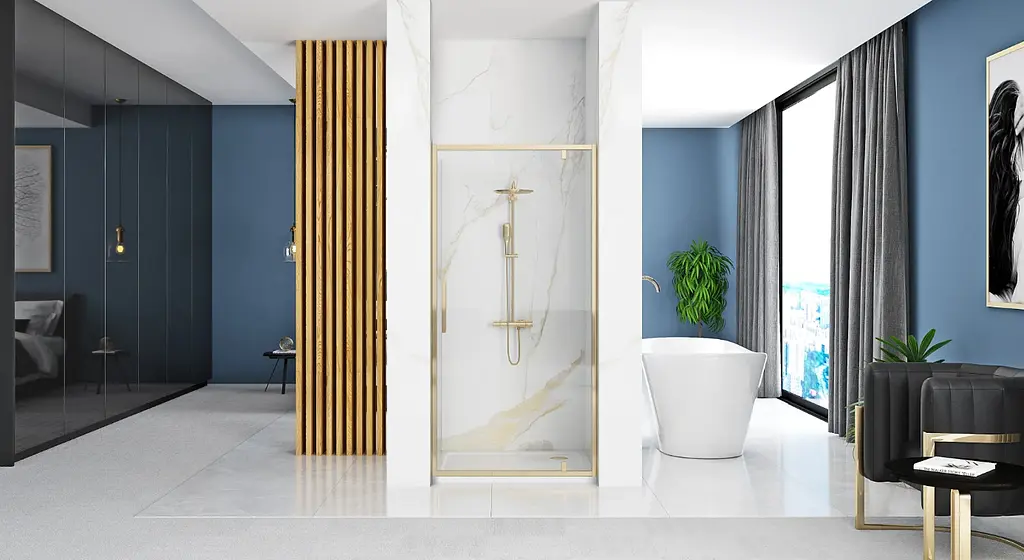 Душові двері Rea Rapid Swing 100 gold REA-K5619 - фото 3