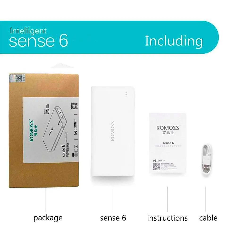 Универсальна мобильна батарея Romoss Sense6F 20000mAh 22.5W White (PPH80-611-1121H) - фото 5