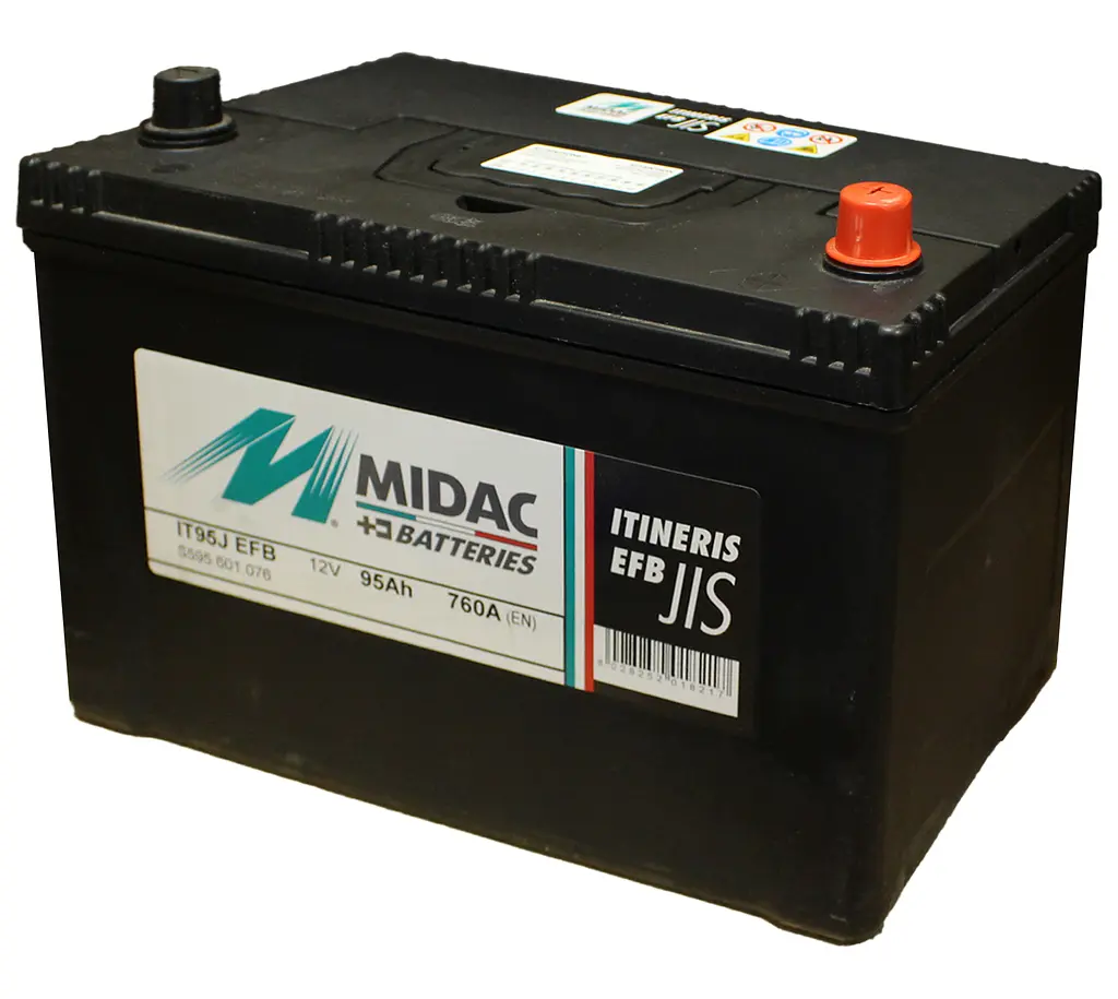 Аккумулятор 6СТ-95A MIDAC ITINERIS EFB- STOP & START Asia, 12V, 95Ah (-/+), EN760А - фото 3