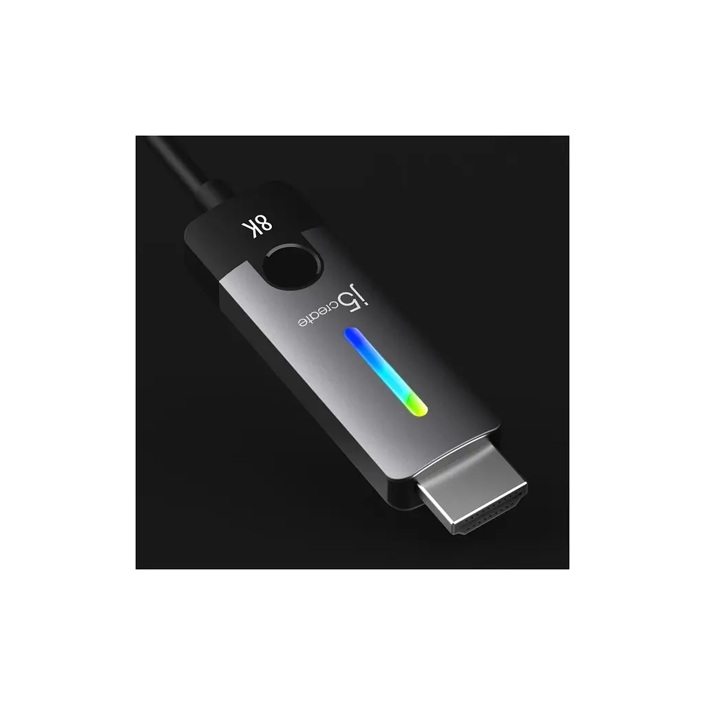 Кабель мультимедійний J5create USB-C - HDMI M 8K 60Hz LED RGB чорний 1.8 м (JCC157-N) - фото 3