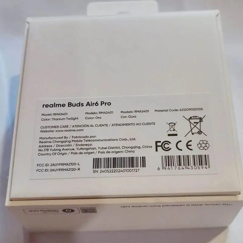 Бездротові навушники Realme Buds Air 6 Pro (RMA2401) стерео гарнітура в кейсі Titanium Twilight - фото 7