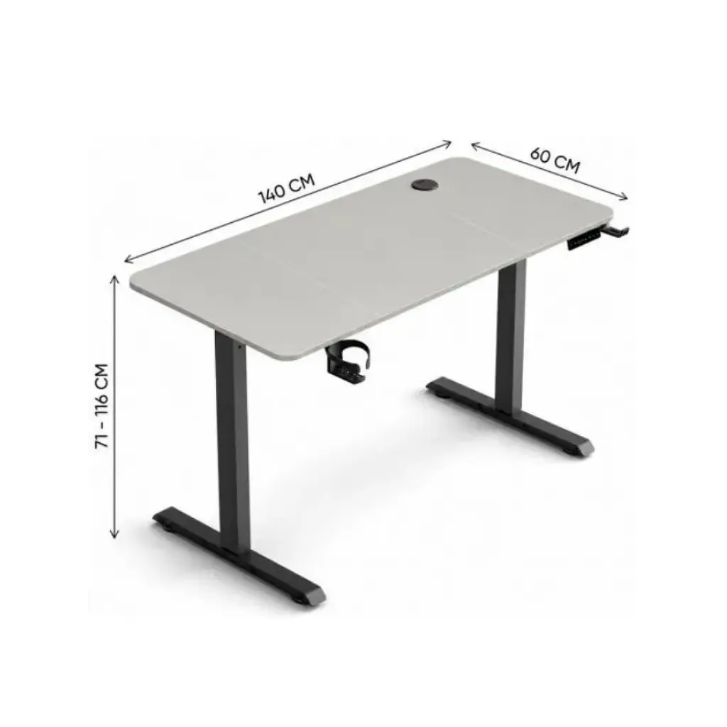 Комп'ютерний стіл GT Racer TY-1451 Light Gray (TY-1451 (140x60x71-116) Light Gray) - фото 7