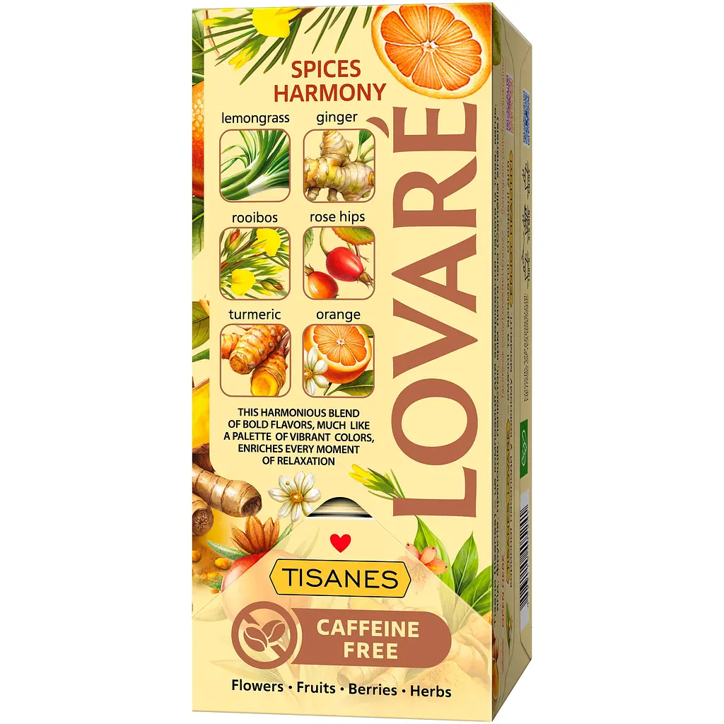 Чай Lovare Tisanes Spices Harmony бленд травяного чая со специями и плодами 43.2 г (24 шт. х 1.8 г) - фото 2