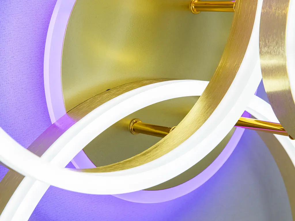 Люстра стельова LED Diasha 8174/3G, 75W, 3200K-6500K, золото, сучасний стиль для дому - фото 5