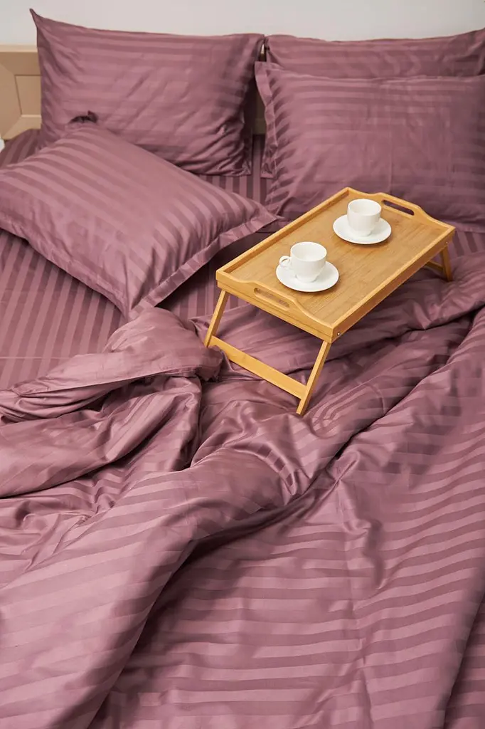 Комплект постельного белья Moon&Star Детский 110x140 см наволочки 2x40x60 см Garnet Satin Stripe - фото 5