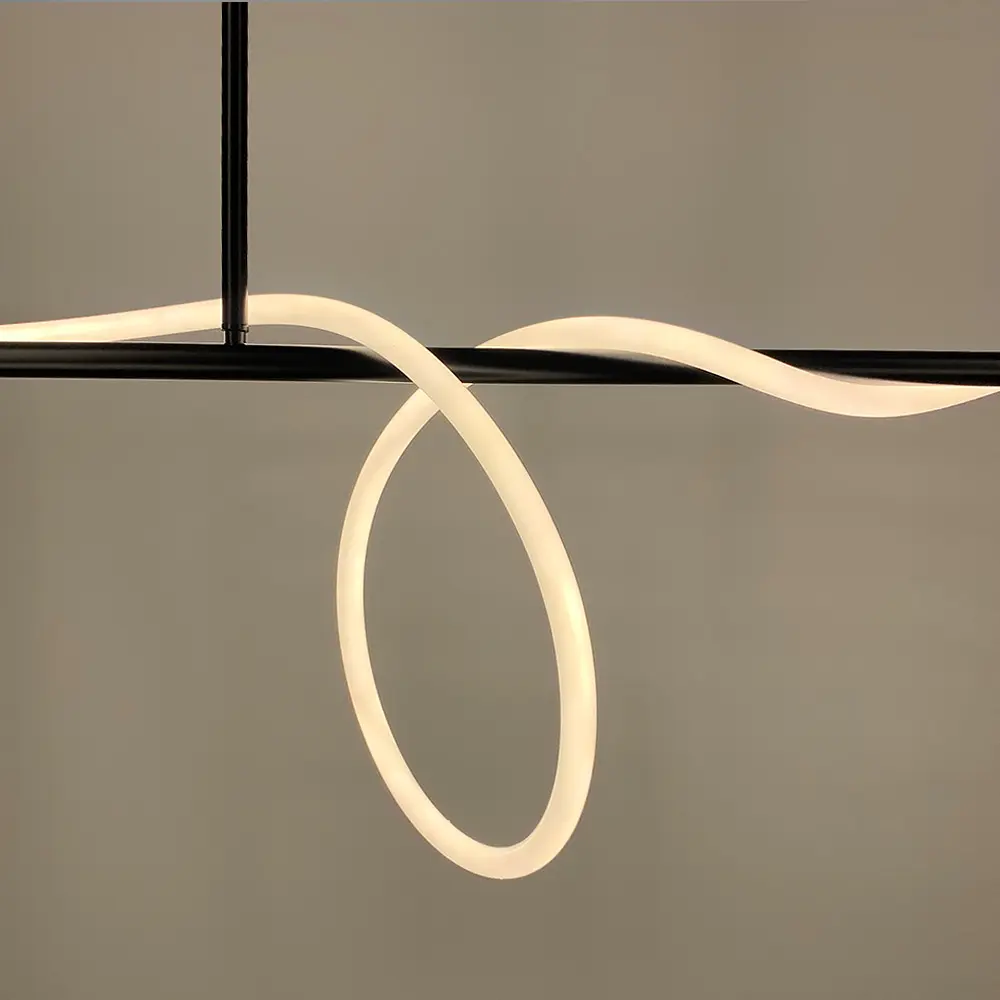 Черная удлиненная люстра ELISION с гибкой LED лентой Line.F Длина 120 см - фото 2