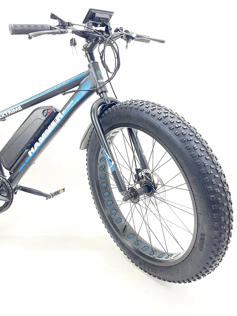 Электровелосипед Hammer Fatbike 26" (1000W 48V 21Ah) Черно-синий - фото 3
