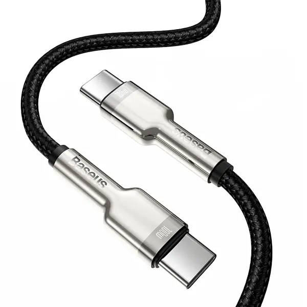 Кабель Baseus Cafule Series Metal Data Cable Type-C to Type-C 100W 1m Black - фото 2