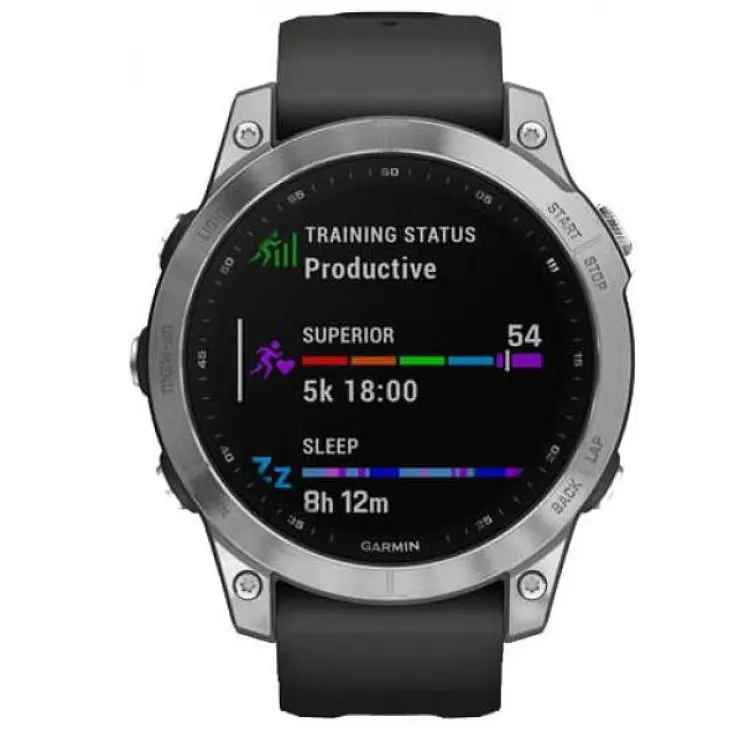 Смарт-годинник Garmin Fenix 7 Silver with Graphite Band (010-02540-00/01) - фото 2