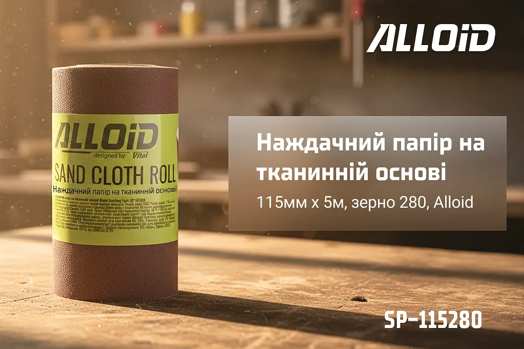 Наждачний папір Alloid Building Tools на тканинній основі 115мм х 5м зерно 280 (SP-115280) - фото 4