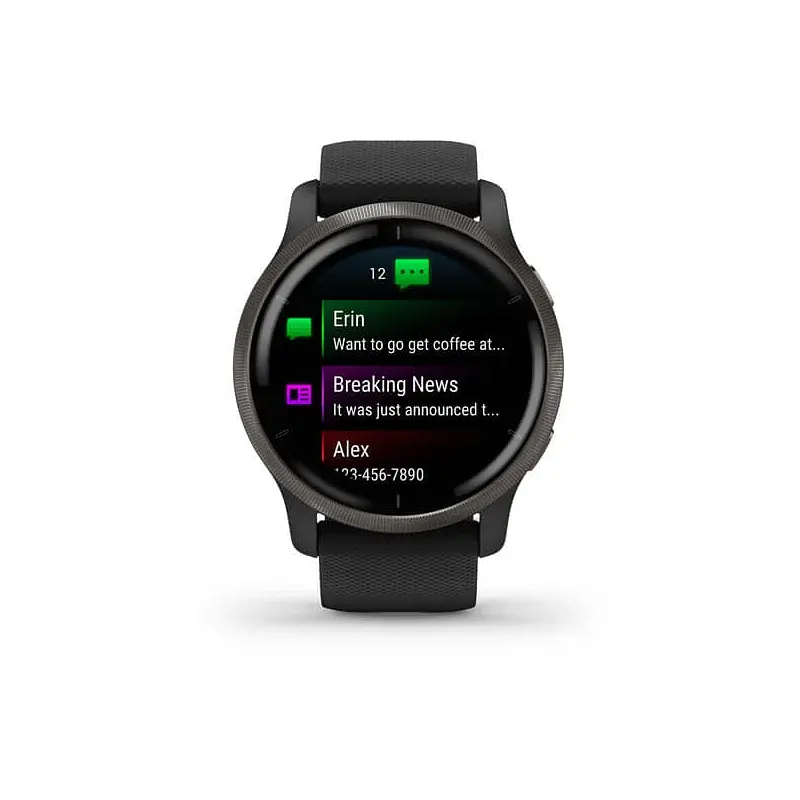 Смарт-часы Garmin Venu 2 Slate Stainless Steel Bezel with Black Case and Silicone Band (010-02430-11/01) - фото 3