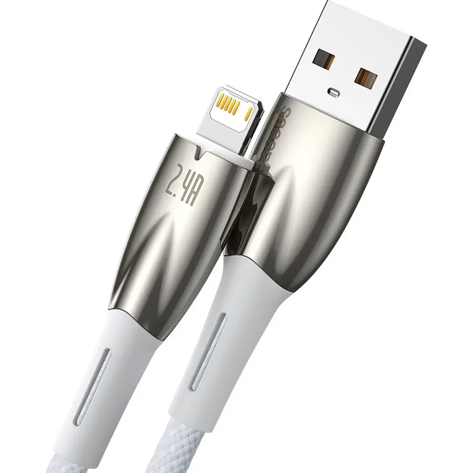 Кабель Baseus Glimmer Seies USB to Lightning 2m White (CADH000302) [92824] - фото 2