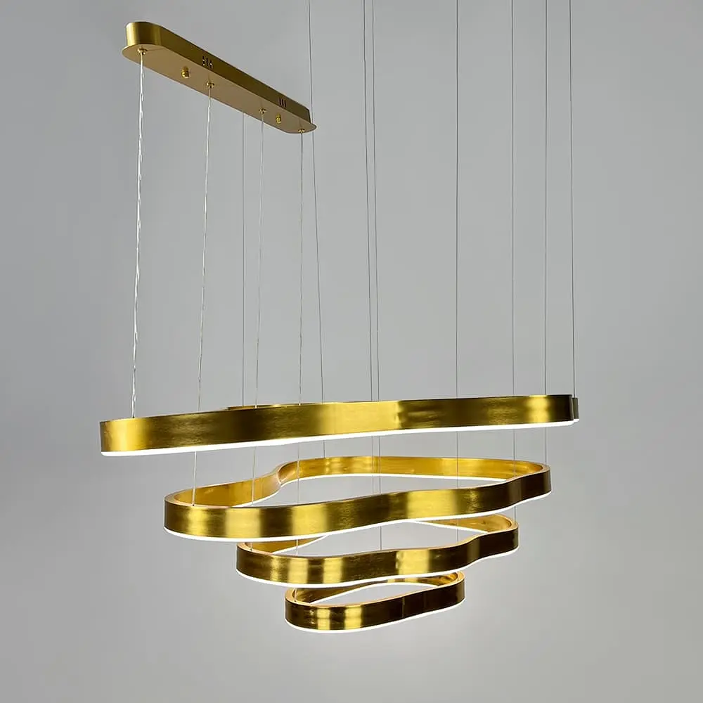 Впечатляющая золотая люстра на 4 яруса 100+83+63+43 см | Ст. PCL003-100*80*60*40 PGD Line F - фото 2