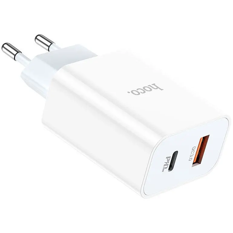 Мережевий зарядний пристрій Hoco C97A PD20W+QC3.0 White (766076) [170754] - фото 4