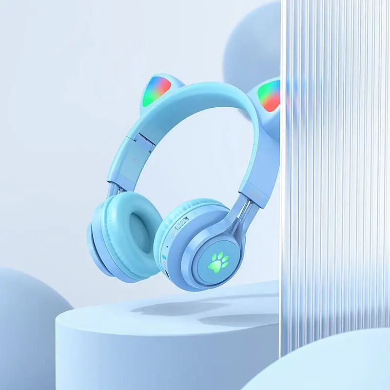 Наушники Hoco W39 Cat Ear Stereo Bluetooth Headphones Blue (779250) [78941] - фото 3