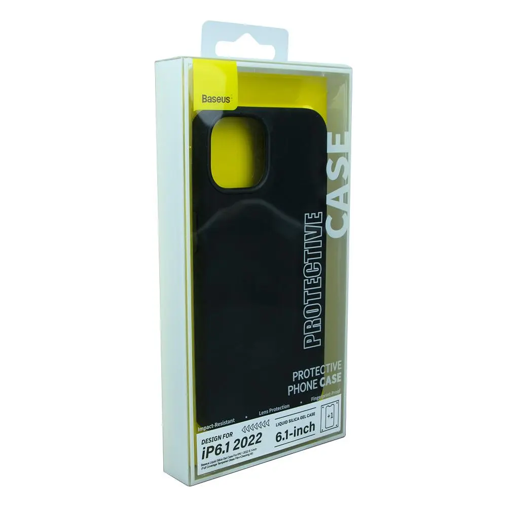 Чохол Baseus Liquid Silica Gel Case Glass 0.22 mm iPhone 14 ARYT001201 Black - фото 2
