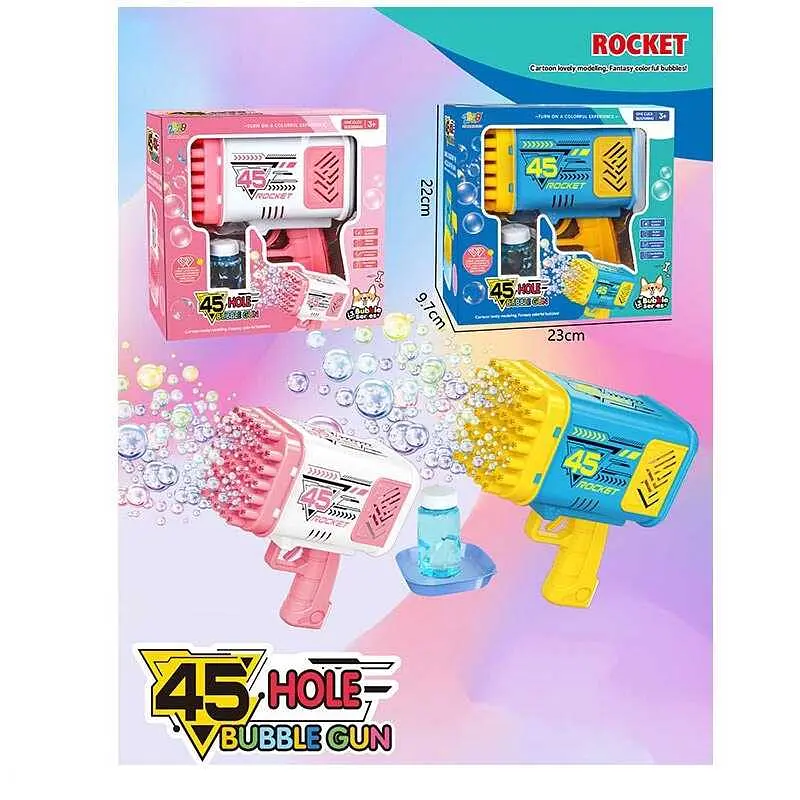 Пістолет з мильними бульбашками, 17 см, на батарейках, з мильним розчином, 45 отворів - фото 2