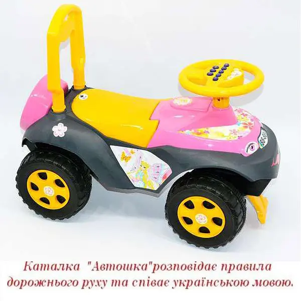 Машинка-каталка "Автошка" 013117 / U / 07 з муз кермом українською мовою пісня розповідає ПДР - фото 2