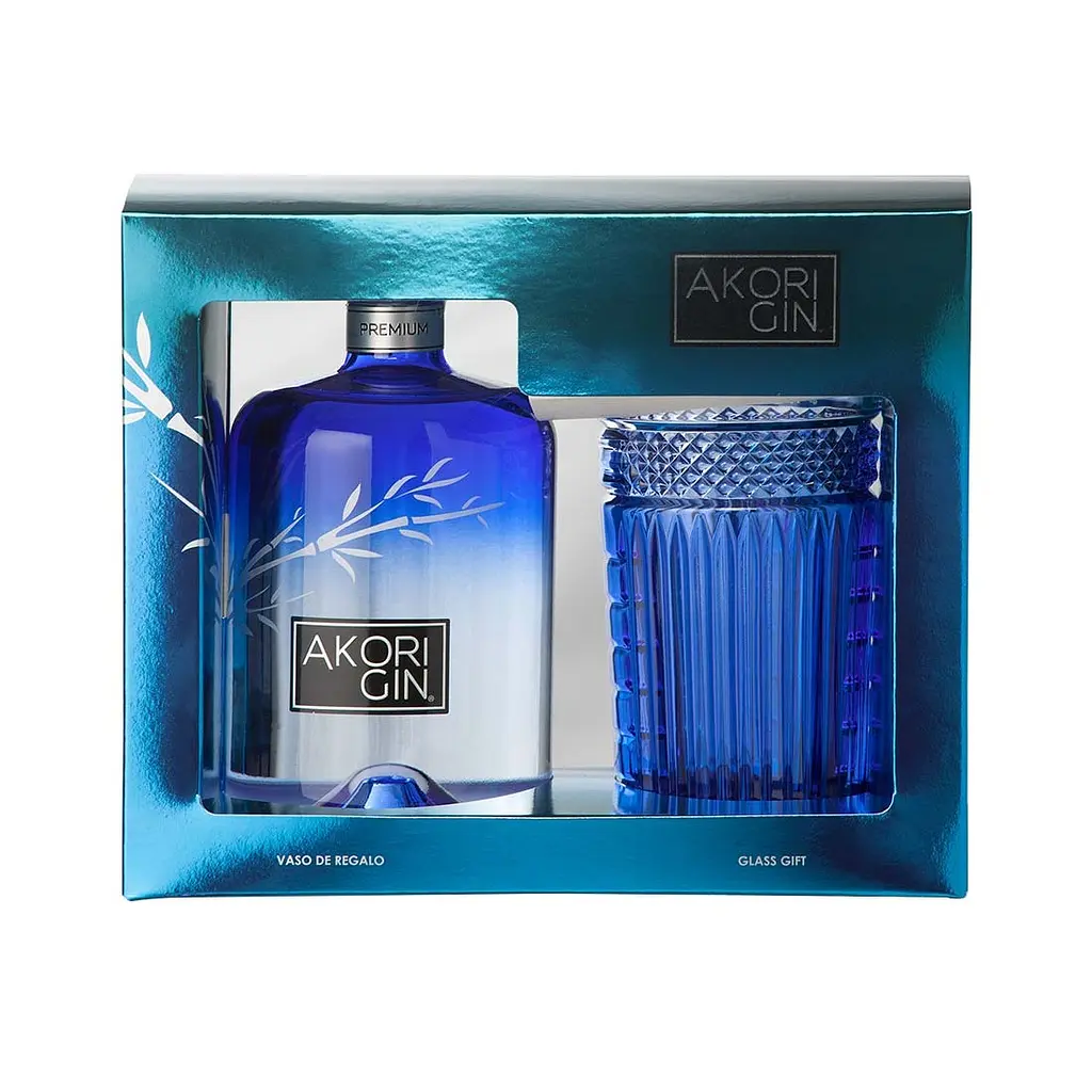 Джин Akori Premium 42% 0.7л у подарунковому пакуванні + 1 склянка  - фото 2