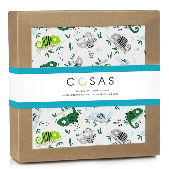 Багаторазова непромокаюча пелюшка Cosas Chameleon 100х140 см біло-зелена (Diaper_Chameleon_100x140) - фото 3