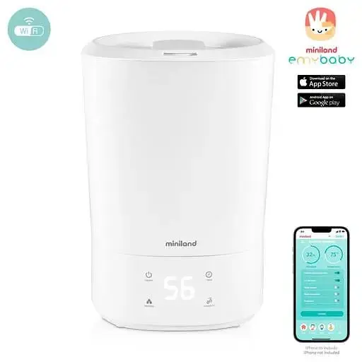 Cмарт-зволожувач повітря Miniland Humitop Connect з Wi Fi, 5,5 л, білий (89318) - фото 3
