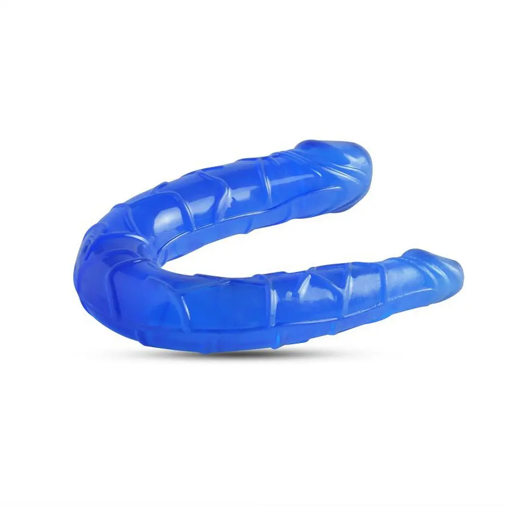 Двосторонній фалоімітатор Toyz4lovers Twin Pley, 15 см (синій) - фото 4