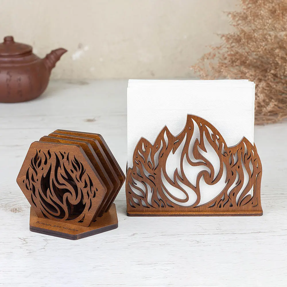 Дерев'яна серветниця VANZA BONFIRE walnut - фото 3