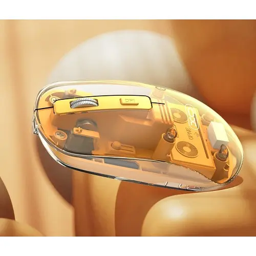 Комп'ютерний Мишка XO M12 bluetooth wireless transparent mouse Жовта - фото 2