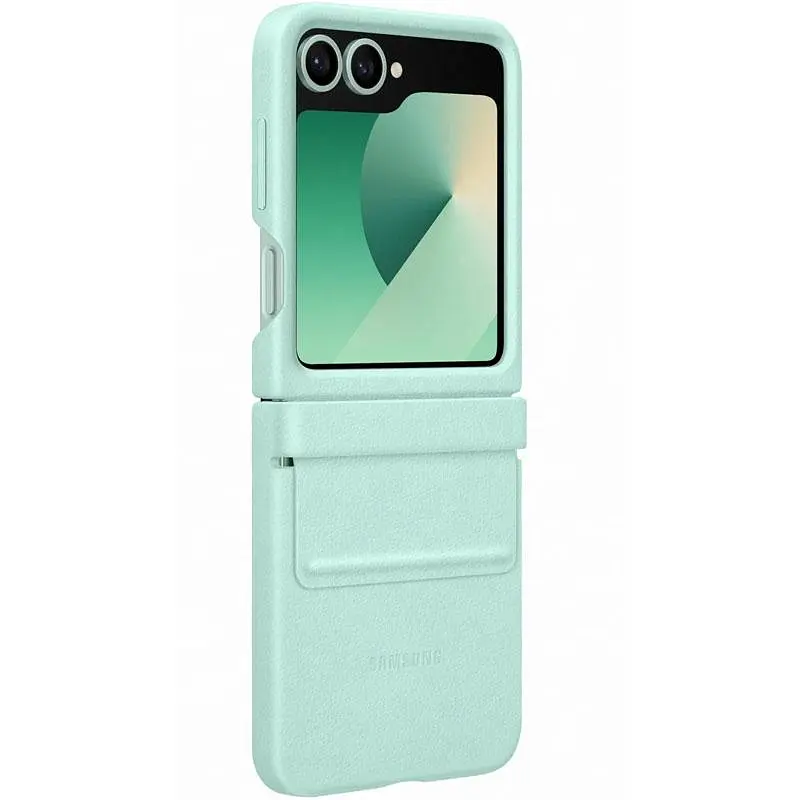 Кожаный чехол Leather Case (AAA) для Samsung Galaxy Z Flip6 Turquoise - фото 2