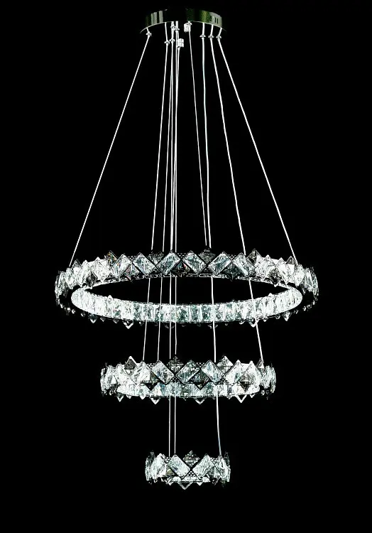 Світлодіодна люстра Splendid Ray L40802/60+40+20/3 LED з кришталем, хром, 100 Вт, з пультом і димером - фото 2