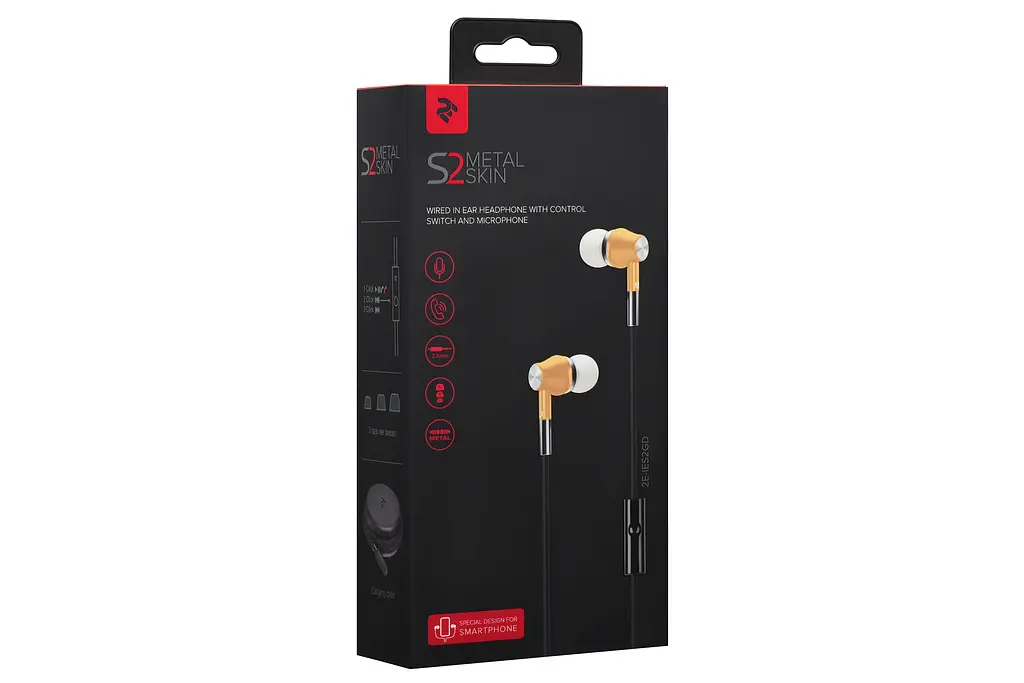 Навушники 2E S2 Metal Skin Mic Gold (2E-IES2GD) - фото 6