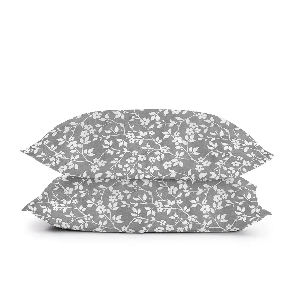 Комплект постільної білизни Cosas євро з простирадлом на резинці FLOWERS CS1 200 x 220 см (FlowersWhiteQuartz_El-Quartz_200) - фото 4