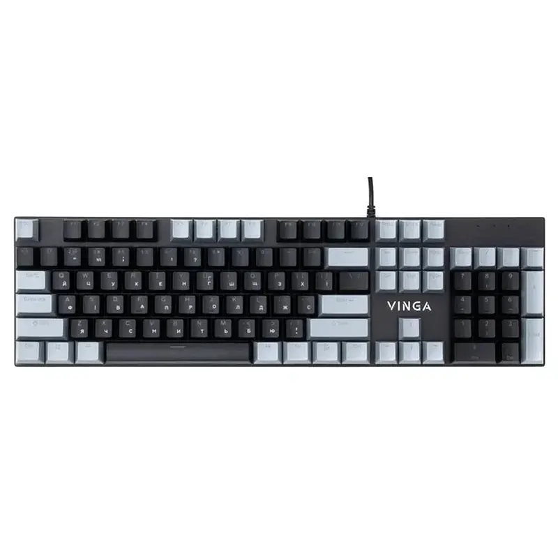 Клавіатура Vinga KBGM-090 LED Red Switch USB Grey/Black (KBGM-090R Grey/Black) - фото 5