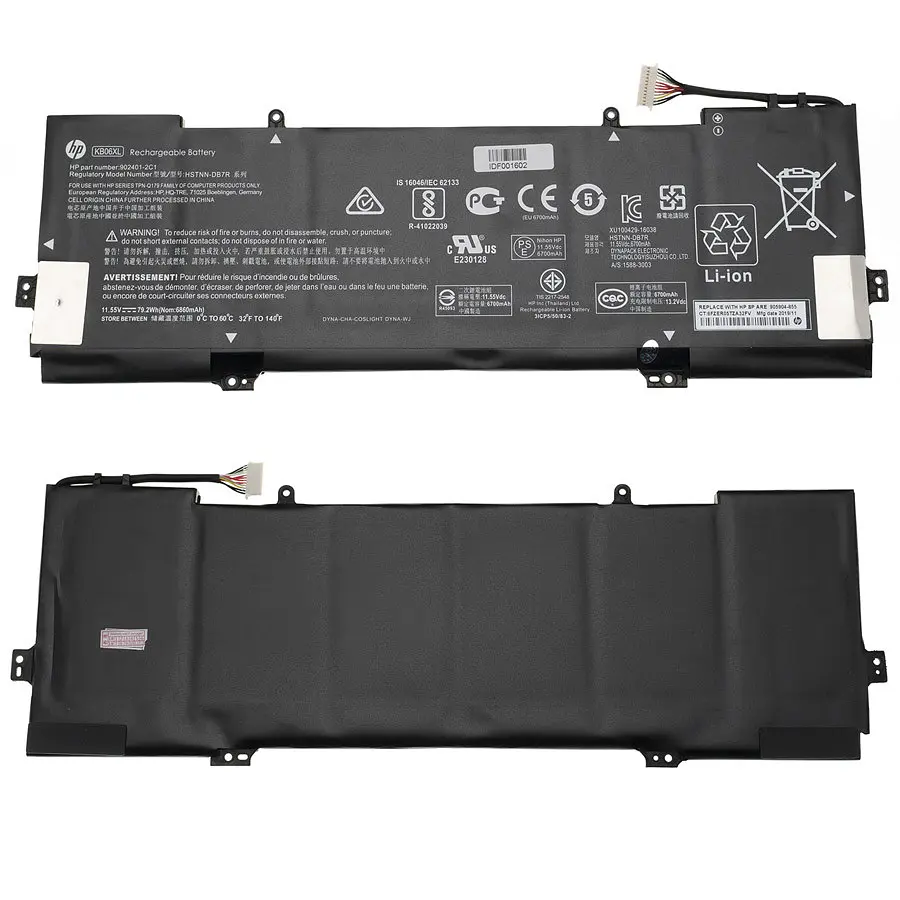 Батарея Hewlett Packard для ноутбука HP KB06XL (Spectre x360 15-BL series) 11.55V 6860mAh 79.2Wh - фото 2