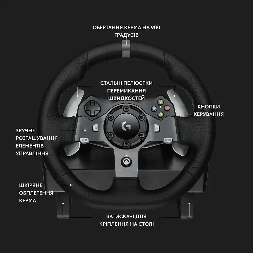 Кермо Logitech G920 Driving Force USB (941-000123) - фото 6