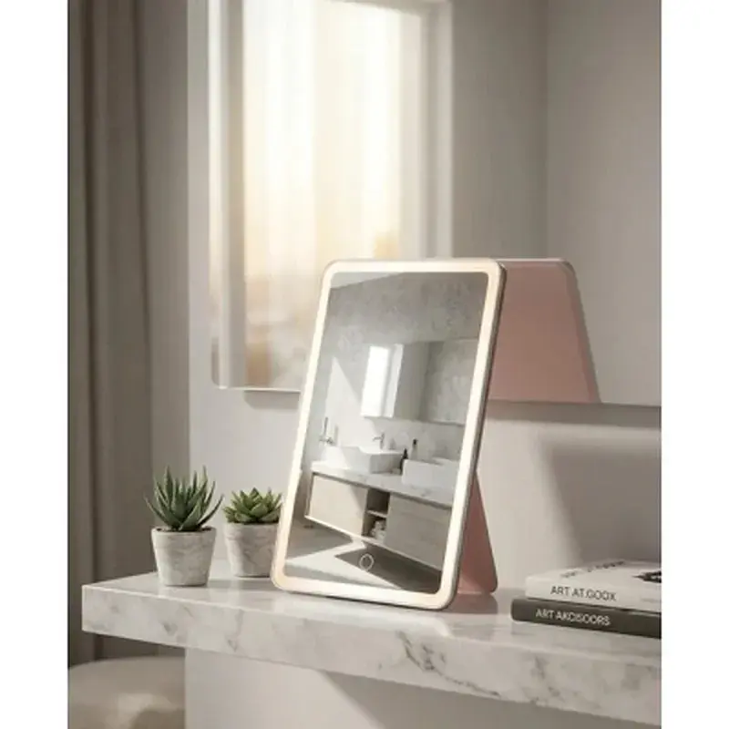 Дзеркало Xiaomi Leather case mirror pink (FM001/FM007) - фото 4