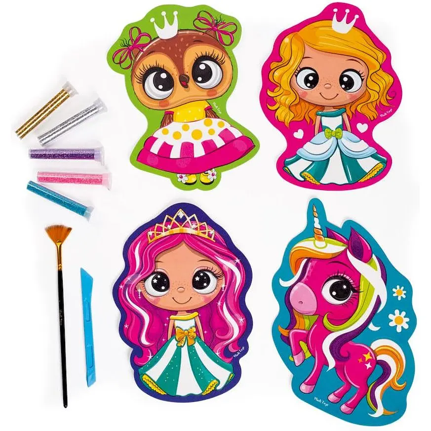 Набор для творчества Vladi Toys Glitter Art Сказочные принцессы 5 флаконов с глитерами VT4501-10  - фото 3